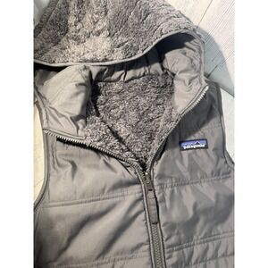 Patagonia Los Gatos Hooded Reversible Vest Grey Fleece Puffer XS
